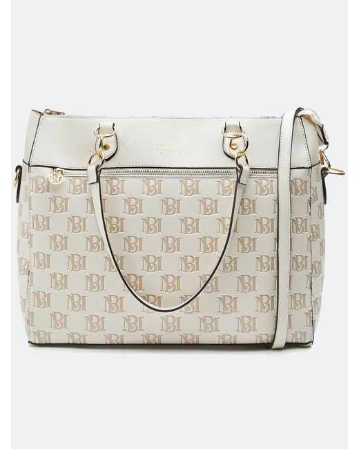 Badgley Mischka Madalyn Vegan Leather Weekender Tote Bag in Gray Lyst