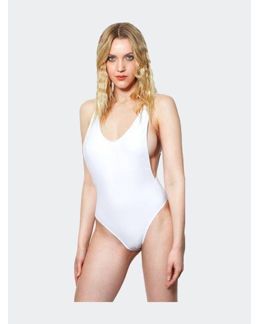 Less Is A Mor One piece Low Back Swimsuit Glen In White Lyst