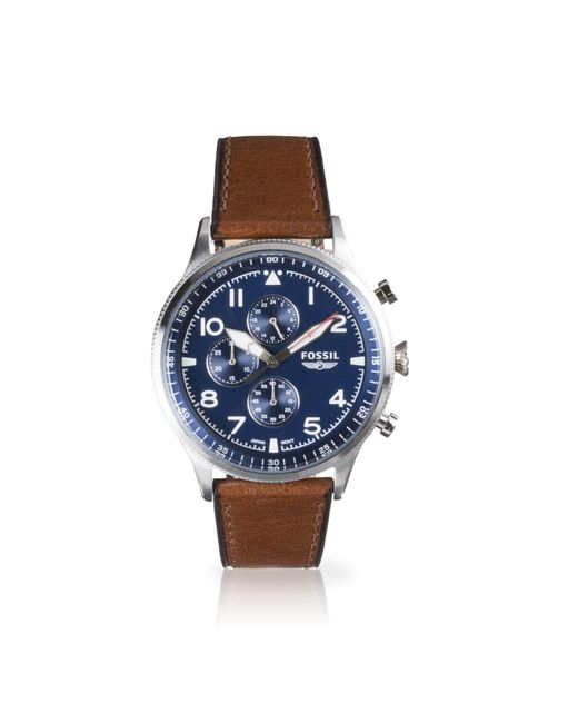 Fossil Fs5832 Elegant Japanese Movement Fashionable Retro Pilot