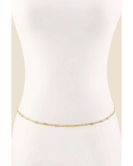 Crystal Droplet Thin Chain Gold Body Chain – Ettika