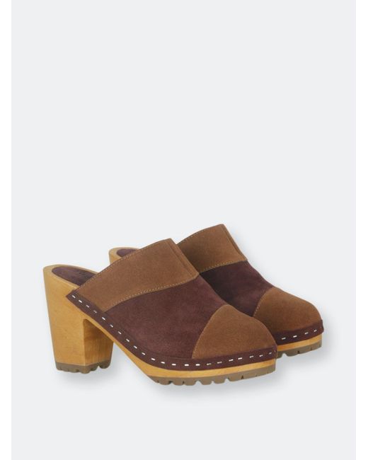 Rag & Co Ochroma Vintage Patchwork Suede Mule Clogs in Brown Lyst