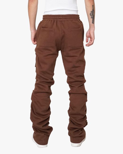 Eptm Stacked Cargo Sweatpants in Brown for Men