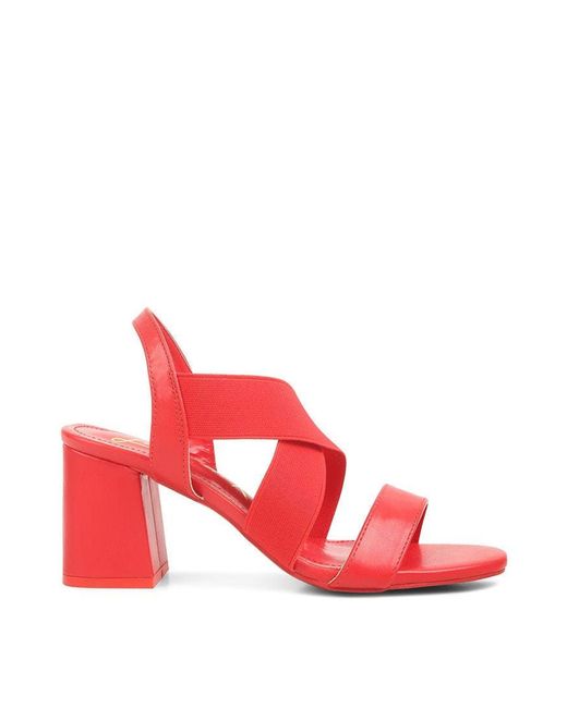 LONDON RAG Comfortable Straps Block Heel Sandals in Red Lyst