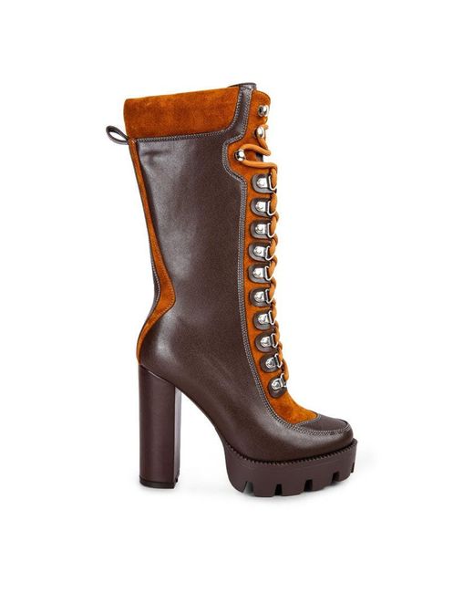 LONDON RAG Igloo Over The Ankle Cushion Collared Boots in Brown | Lyst