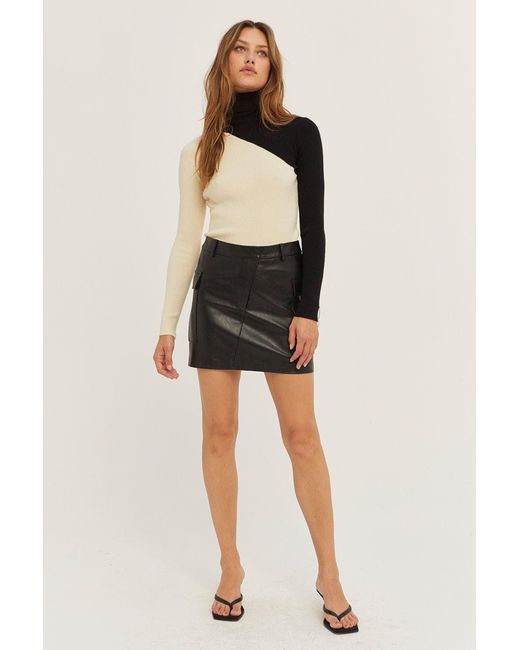 Crescent Ellie Vegan Leather Mini Skirt in Black Lyst