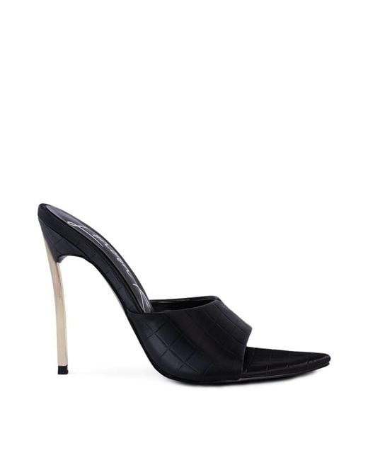 LONDON RAG French Cut High Heel Croc Slides in Black | Lyst