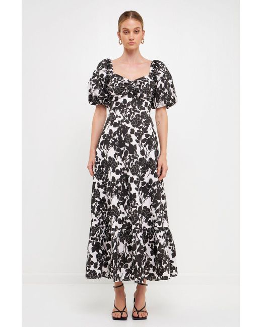 Free the Roses Floral Cut-out Maxi Dress in White | Lyst