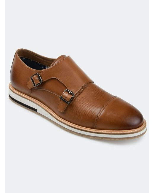 THOMAS AND VINE Thomas & Vine Thatcher Cap Toe Monk Strap Dress Shoe in