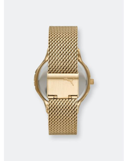 PUMA Reset P1008 Gold Stainless-steel Quartz Fashion Watch in Metallic |  Lyst