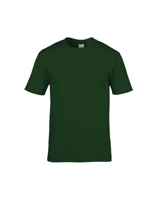Gildan Premium Cotton Ring Spun Short Sleeve T-shirt in Green for Men | Lyst