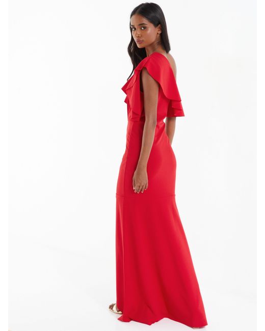 Quiz red hotsell frill dress