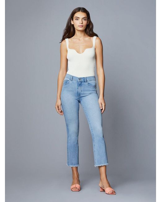 DL1961 Bridget Boot High Rise Instasculpt Crop in Blue | Lyst