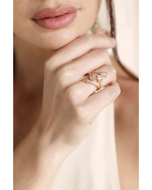 Ettika Doing The Most Crystal Shine 18k Gold Plated Ring in White