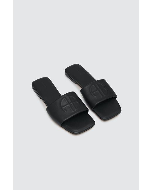 Anine Bing Ria Slides in Black | Lyst