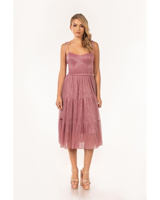 Dress the Population Dream Midi Dress in Red Lyst