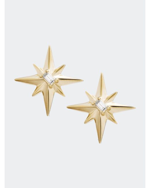 Solid Gold Tiny Wonky Star Ear Studs by Joy Everley - From £185 GBP