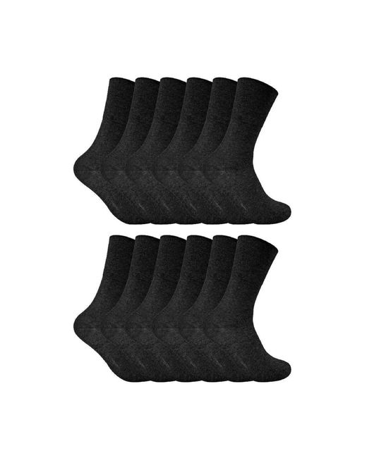 Sock Snob 12 Pack Soft Top Non Elastic Thermal Diabetic Socks For Poor  Circulation in Black | Lyst