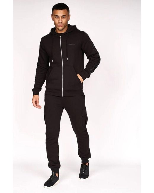 Crosshatch Hoodsmore Full Zip Hoodie in Black for Men | Lyst