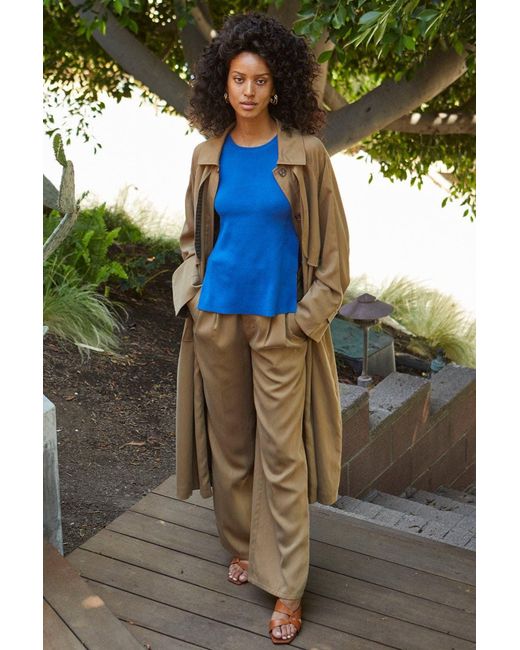 Crescent Susie Trench Coat in Blue | Lyst