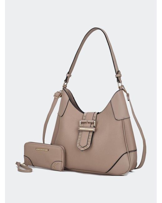 MKF Collection by Mia K Juliette Vegan Leather Shoulder Bag With Matching Wallet 2 Pcs in