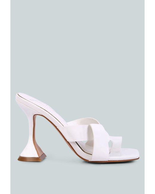 LONDON RAG Snatched Intertwined Toe Ring Heeled Sandals in White | Lyst