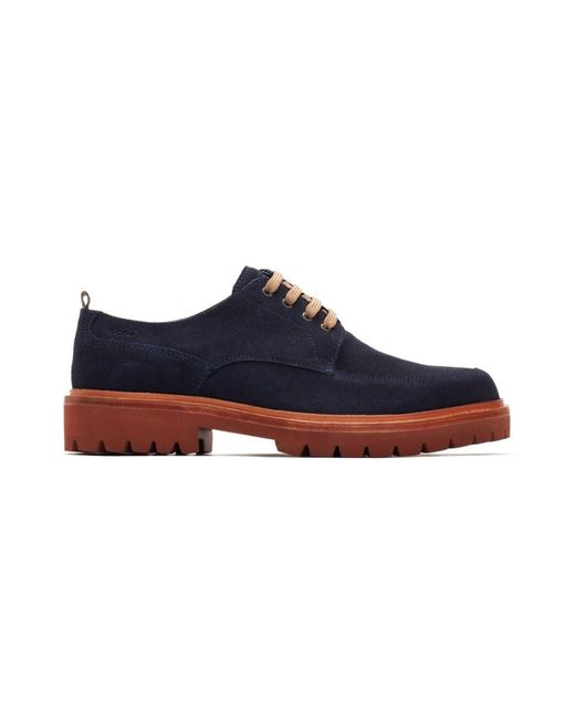 Base London Suede Chunky Heel Casual Shoes in Blue for Men | Lyst