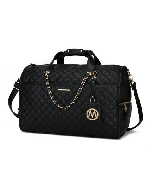 MKF Collection by Mia K Lexie Vegan Leather Duffle Bag in Black Lyst