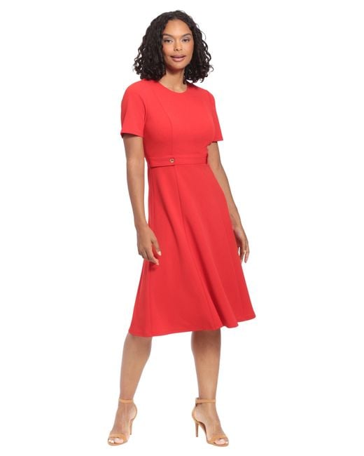 London Times Quill Dress in Red | Lyst