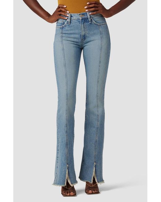Hudson Jeans Barbara Highrise Bootcut Slit Hem Jeans in Blue Lyst