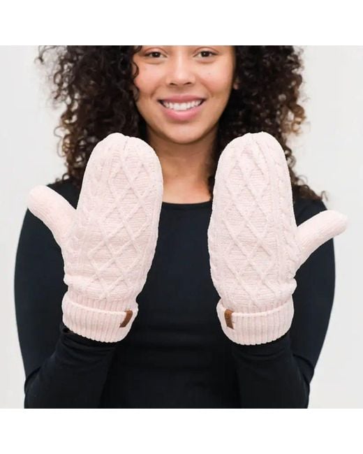 pudus Recycled Mittens in Pink for Men