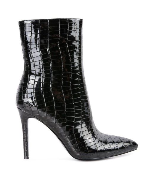 LONDON RAG Momoa Patent Pu High Heeled Ankle Boot in Black Lyst