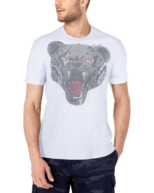 Xray Jeans Heads Or Tails Roaring Bearl Rhinestone Graphic T-shirt in ...