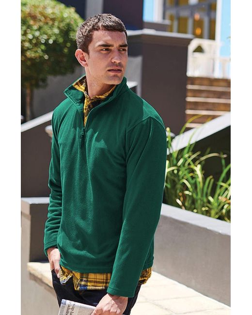 Regatta 170 Series Anti-pill Zip Neck Micro Fleece in Green for Men | Lyst