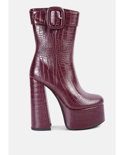 LONDON RAG Bumpy Platform Bootie in Purple Lyst