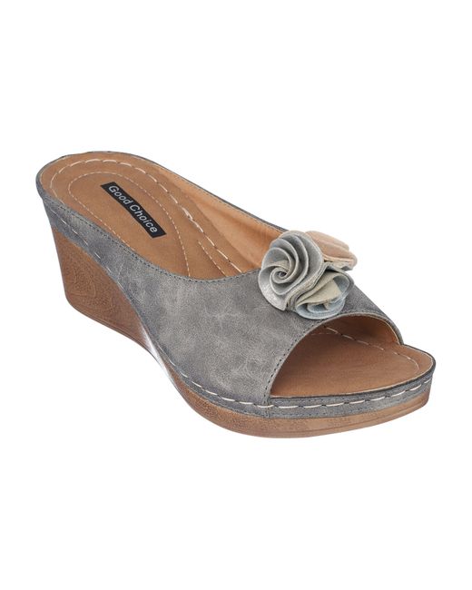 Gc Shoes Sydney Pewter Wedge Sandals in White Lyst