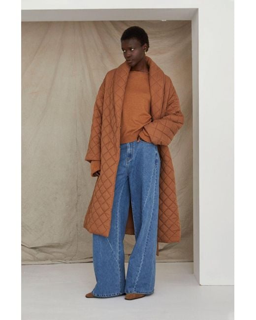 Puffer top wrap coat