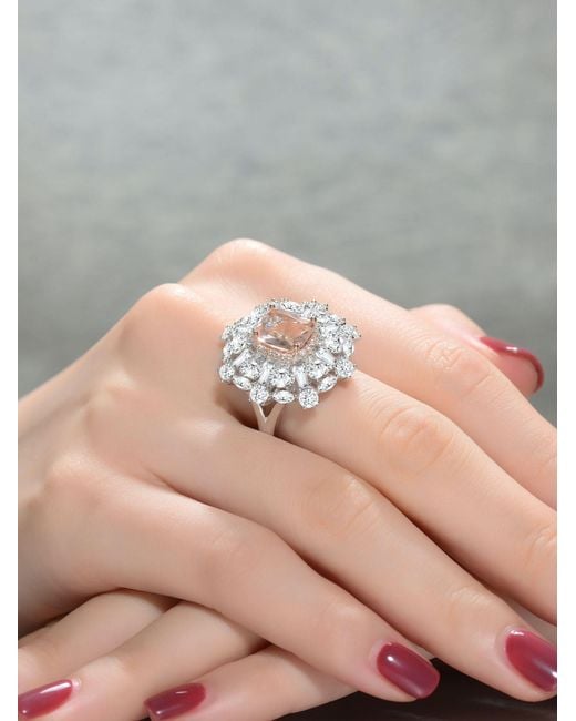 Morganite on sale cubic zirconia