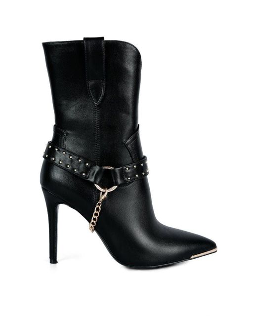 LONDON RAG Pro Tip High Heeled Cult Ankle Boot in Black Lyst