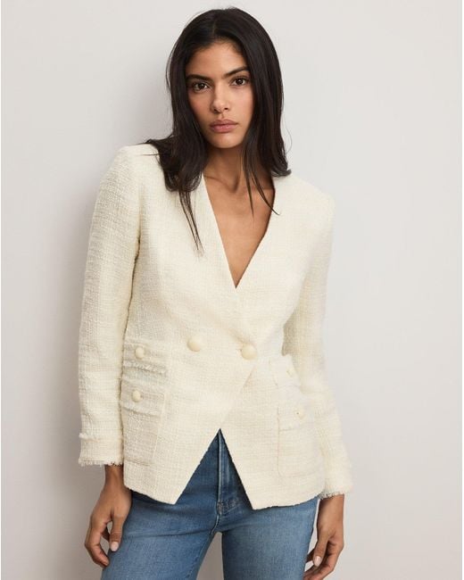 Veronica Beard Natural Yves Tweed Jacket