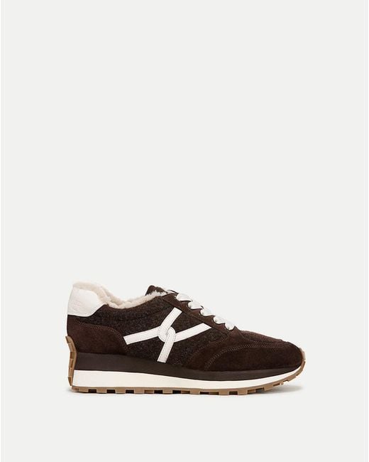 Veronica Beard White Valentina Shearling Sneaker