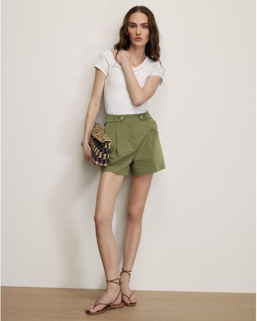 Veronica Beard Green Payner Pleated Short