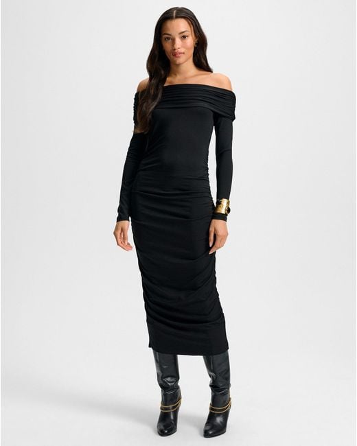 Veronica Beard Tinette Off-the-shoulder Midi Dress in Black | Lyst Veronica Beard Tinette Off-the-shoulder Midi Dress in Black | Lyst
