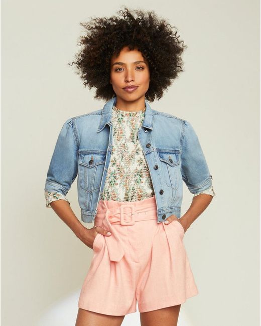 Veronica Beard Women's Raina Short-Sleeved Denim Jacket - Blue - Denim Jackets