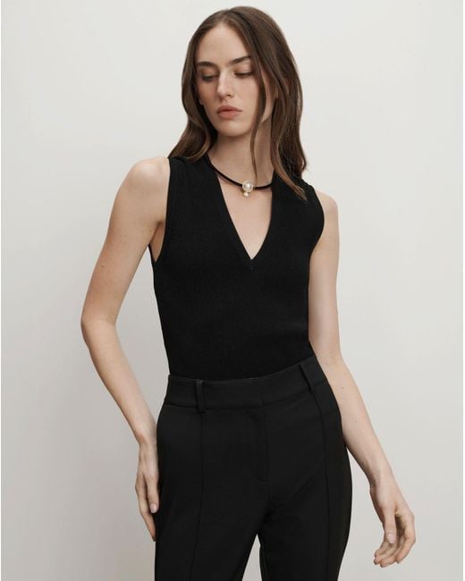 Veronica Beard Black Sid Knit Tank Top