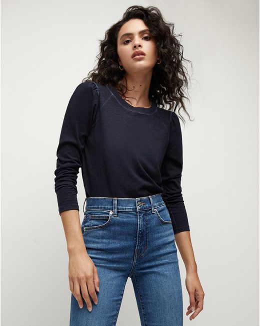 Veronica Beard Blue Mason Baseball Tee