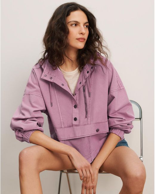 Veronica Beard Purple Cunningham Anorak Jacket