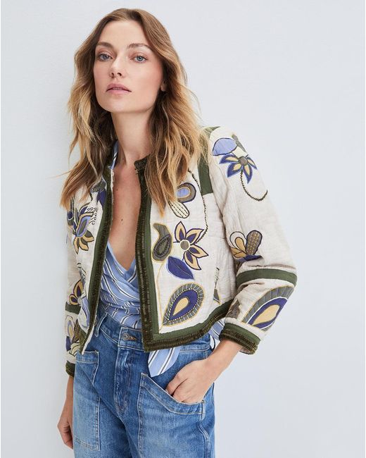 Veronica Beard Benicia Embroidered Jacket in Blue | Lyst
