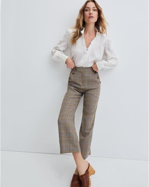 Veronica Beard Hunter Linen Plaid Pant | Lyst UK