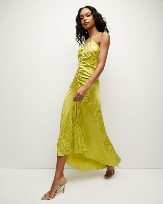 Veronica Beard Green Aldana Stretch-silk Dress