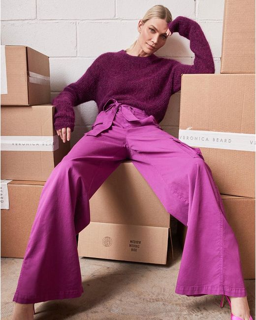 Veronica Beard Women's Melinda crew-neck Jumper - Purple - Jumpers